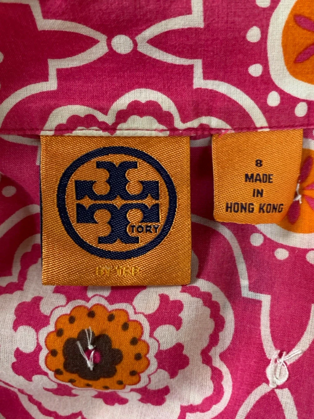 Tory Burch Cotton Paillette Geometric Mandala Tunic Size 8